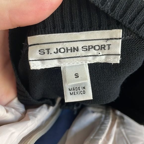 St John Black Print Zip Cardigan