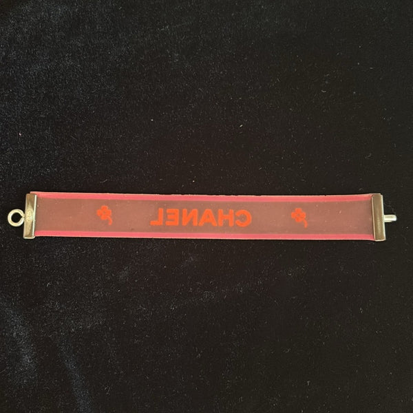 Vintage Chanel 2001 Camellia Silicone Logo Bracelet