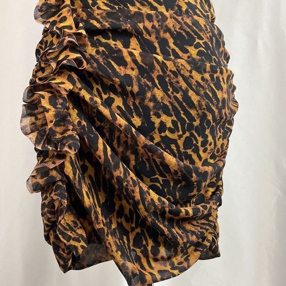 All Saints Animal Print Ruffle Mini