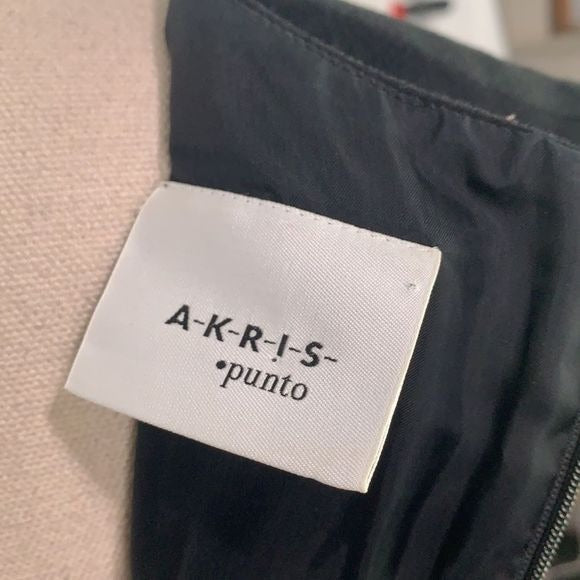Akris Punto black sleeveless dress with beaded ribbed waist