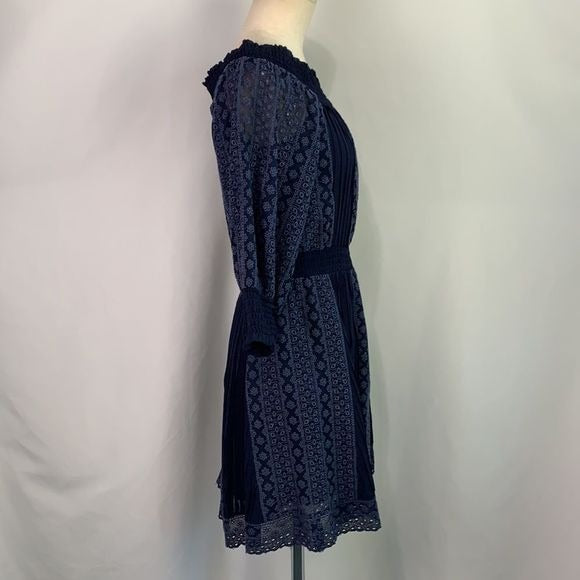 Alice + Olivia blue lace off shoulder mini dress