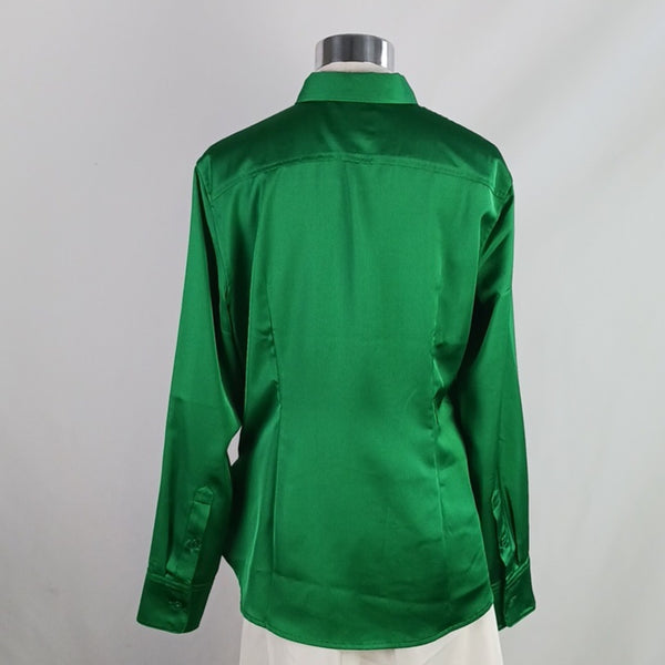J. Crew Green Satin Blouse/ Skirt Set