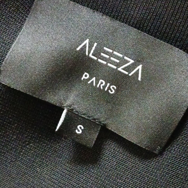 Aleeza Black Double-Breasted Dress with Gold Buttons.