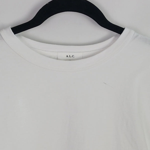 A.L.C. Classic White Cap Sleeve Cut Out Front T-Shirt