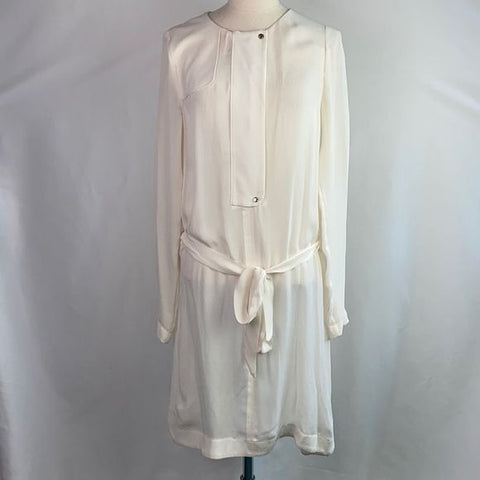 ALC Cream Silk Shirt Dress