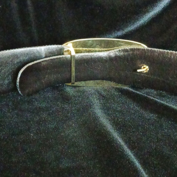 Judith Leiber Black Snake W Jeweled Cross Buckl Belt