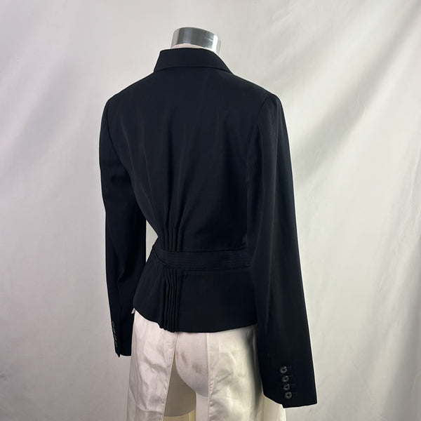 Carolina Herrera Black Pleated Waist Blazer