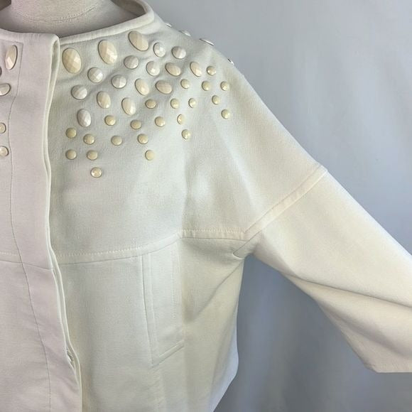 Red Valentino Cream Jacket with Beaded Trim