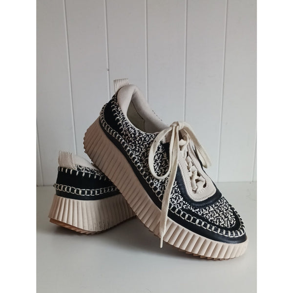 DOLCE VITA BLK WH PLATFORM SNEAKERS