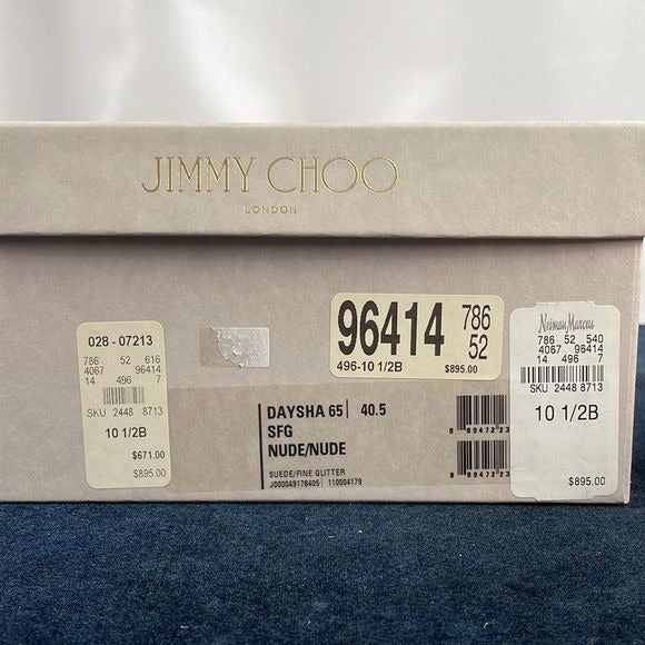 Jimmy Choo Tan Suede With Gold Detail Pumps With Box