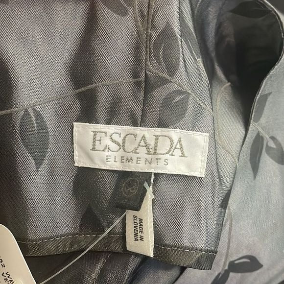 Escada Grey Leaf Print With Pockets Vest NWT
