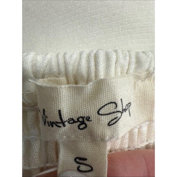 THE VINTAGE SHOP CREAM STRAPLESS MINI DRESS