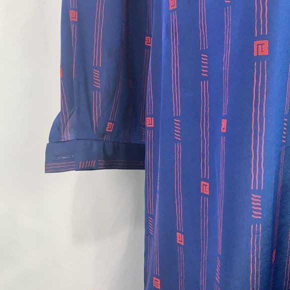 Vintage Pierre Balmain blue red logo print shirt dress