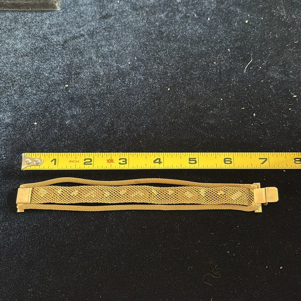 Gold Tone Mesh with Canochon Bracelet