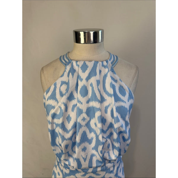 GRETCHEN SCOTT NWT BLUE PRINT TIE NECK BOUGIE DRESS