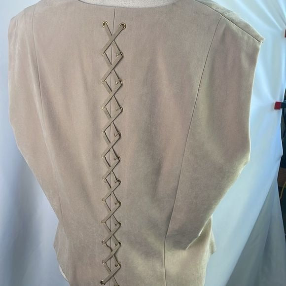 St. John Tan Lace Back Vest