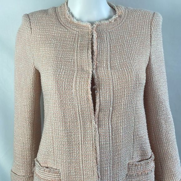 Alice + Olivia Pink Tweed 3/4 Jacket