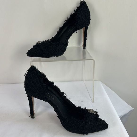 Balmain Black Tweed Pumps