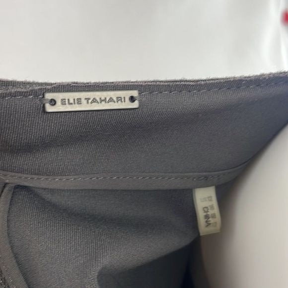 Elie Tahari Grey Suede Short Sleeve Dress