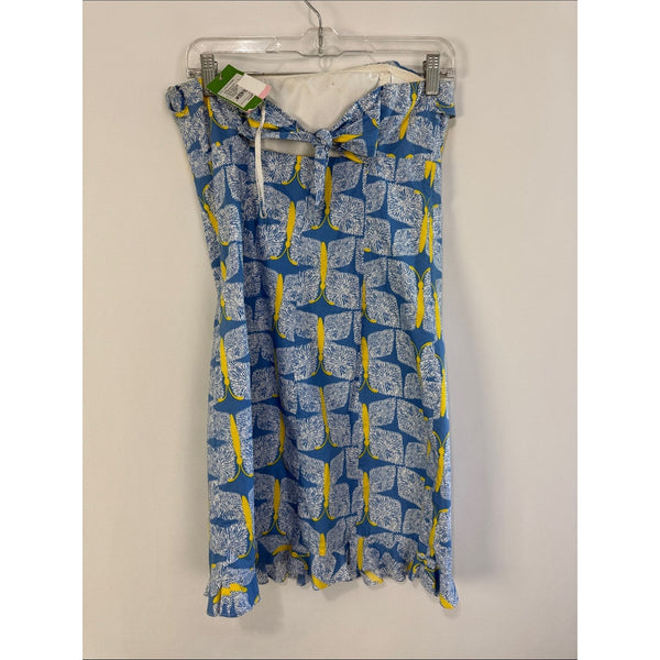 LILLY PULITZER BLUE BUTTERFLY STRAPLESS DRESS