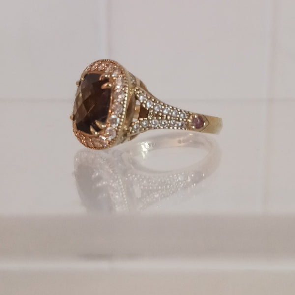 Christopher Design Mandarin Garnet 18kt Diamonds Ring.