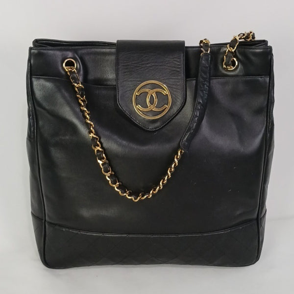 Chanel Large Tote Black with Chain Strap.