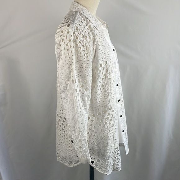 Burberry White Eyelet w Cami Blouse