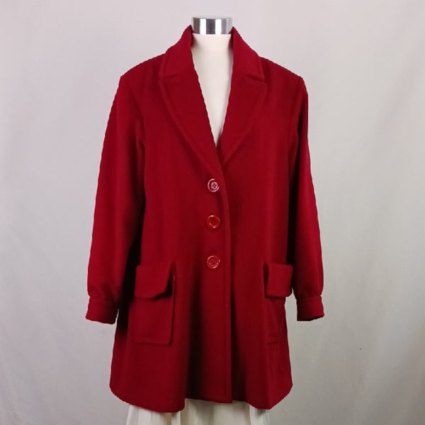 Yves Saint Laurent Vintage Red Wool 3/4 Peacoat