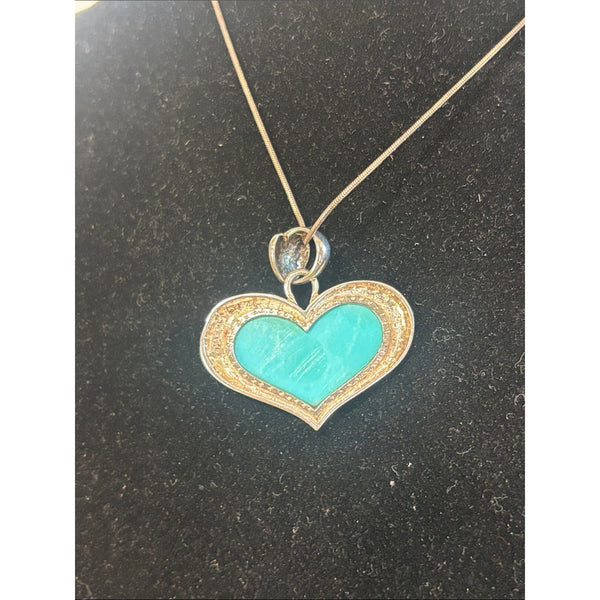 925 THAILAND TURQUOISE HEART NECKLACE