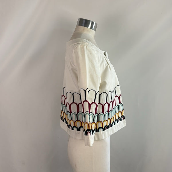 See by Chloe White Multi Print Crop Jacket