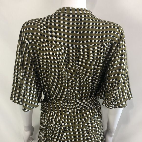 Reiss Olive Print with Belt Dress