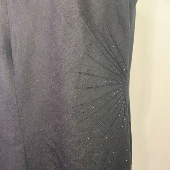 Akris Punto black sleeveless dress with beaded ribbed waist