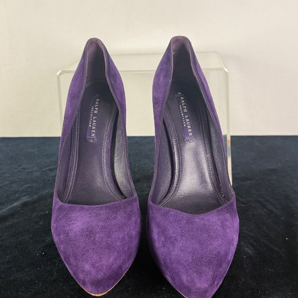 Ralph Lauren Purple Suede Platform Pump Shoes