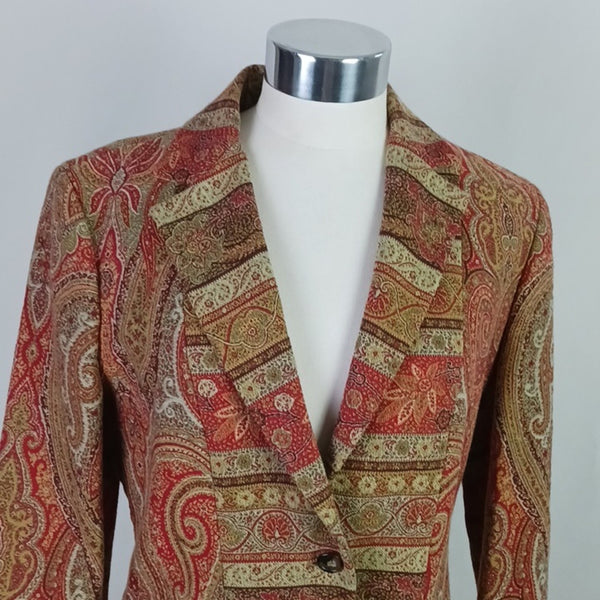 Etro Vintage Paisley Red and Brown Jacket