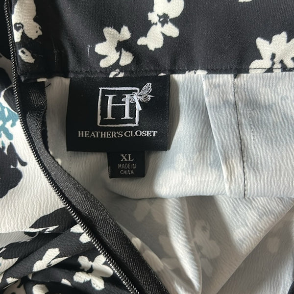 Heathers Closet Black White Print Long Nwt Skirt