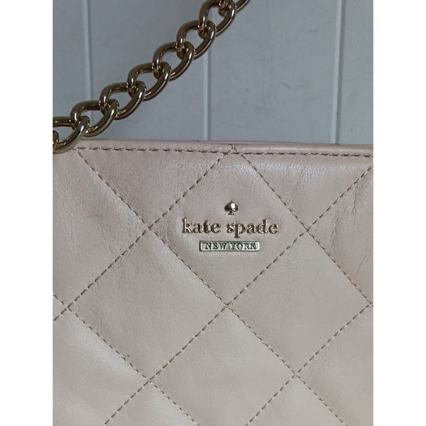KATE SPADE BLUSH QUILTED CHAIN STRAP BAG.