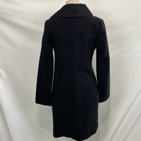 Soia & Kyo Black Side Zip 3/4 Wool Blend Coat