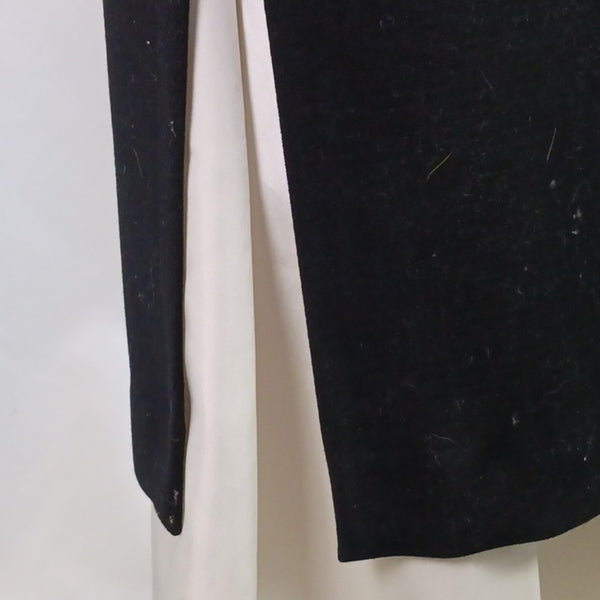 Nissa Black Long W Fringe Sleeveless Vest.