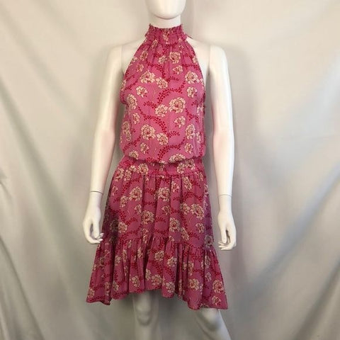 ALC NWT Pink Floral Hi-Neck Peasant Dress