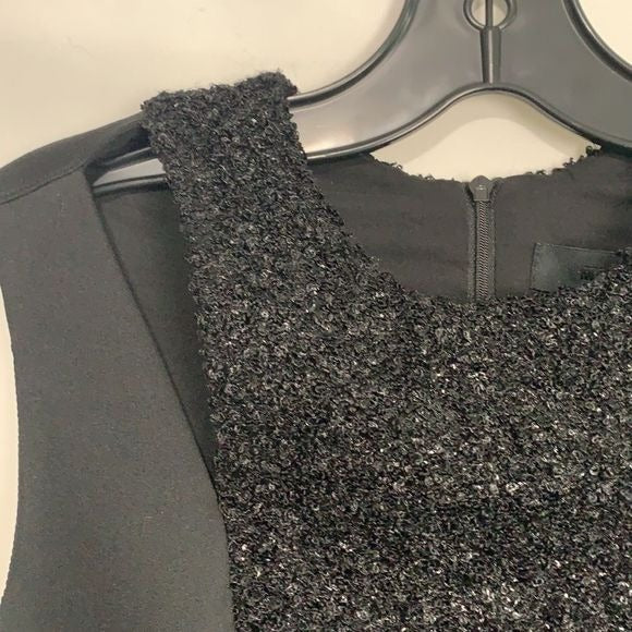 Marna Ro NWT black with sparkly knit panel sheath dress