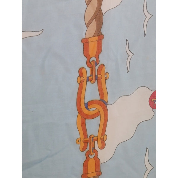 HERMES LARGE SHIP PRINT SHAWL/PAREO W BOX SHAWL