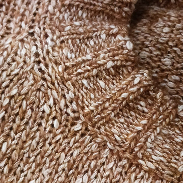 Base Brown Tweed Mock Neck Knit Sweater