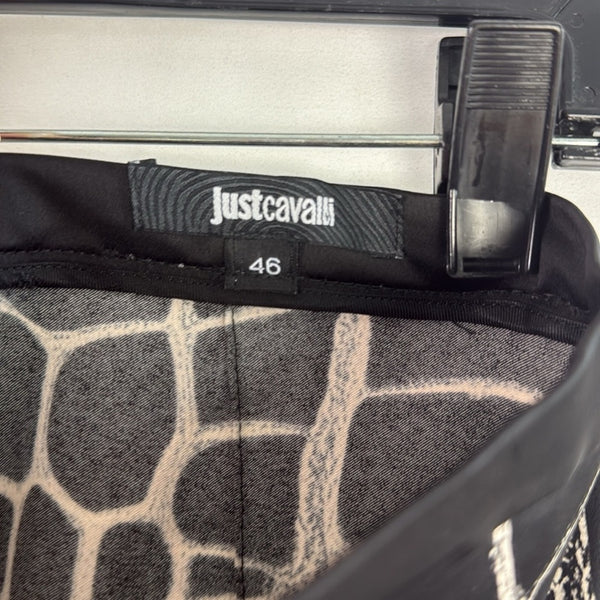 Roberto Cavalli Black White Print Pencil Skirt