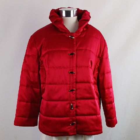 St. John Red Quilted Satin Jacket NWT