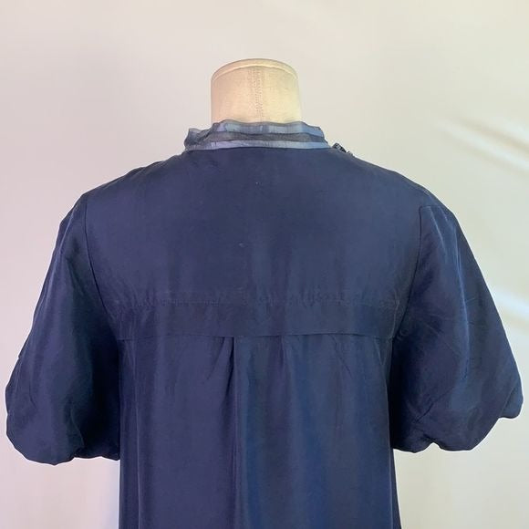 Marc by Marc Jacobs Blue Ruffle front mini dress
