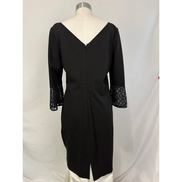LAFAYETTE 148 BLACK WITH LACE TRIM SLEEVES