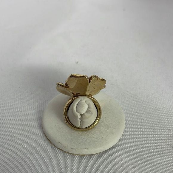 Carolee Big Crystal Pearl Flower Ring
