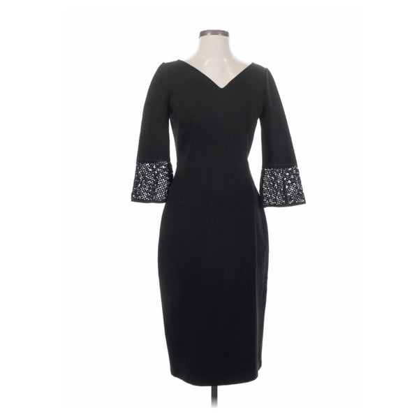 LAFAYETTE 148 BLACK WITH LACE TRIM SLEEVES