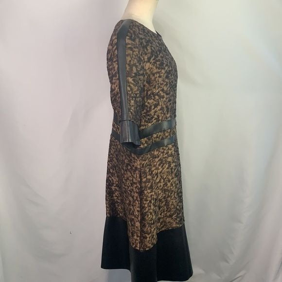 J. Mendel brown black midi dress