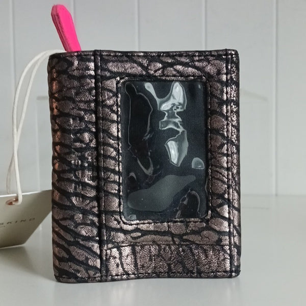 Liebeskind NWTMetallic Brown Wallet with Hot Pink Logo.